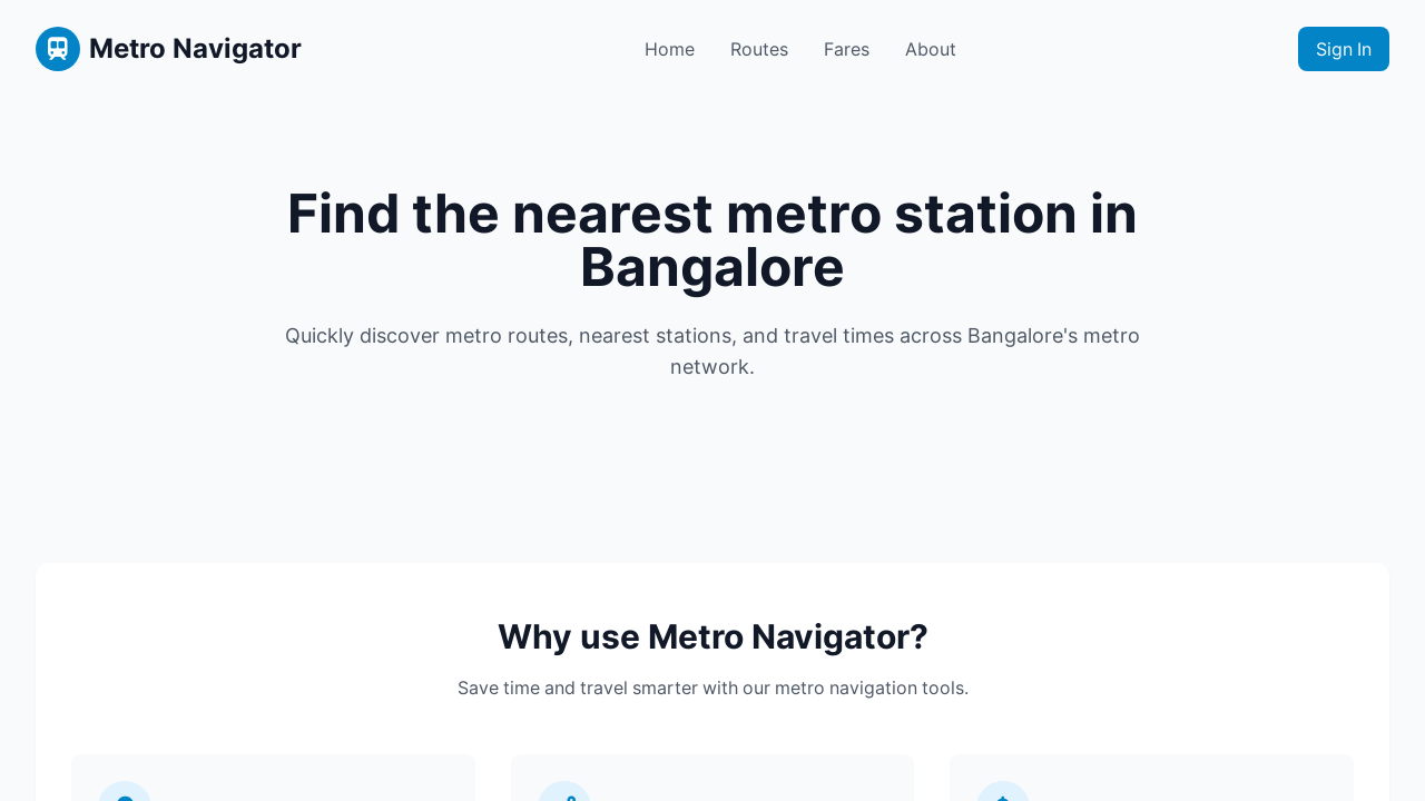 Metro Project