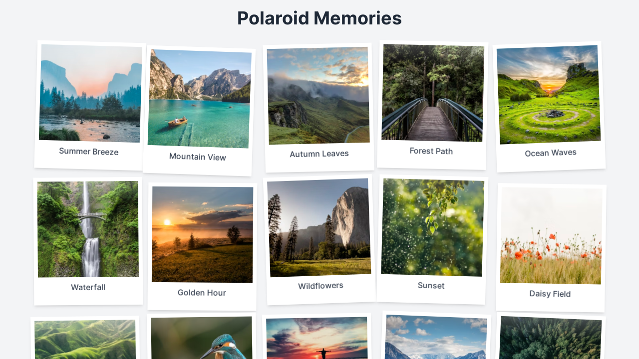 Polaroid Cards Wall